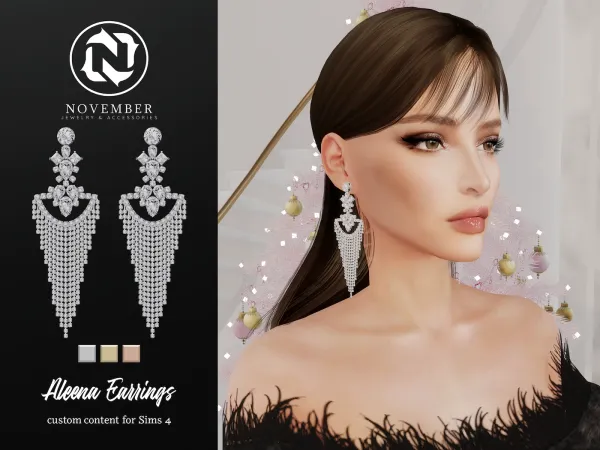 Alpha November Aleena Earrings - The Sims 4 Custom Content