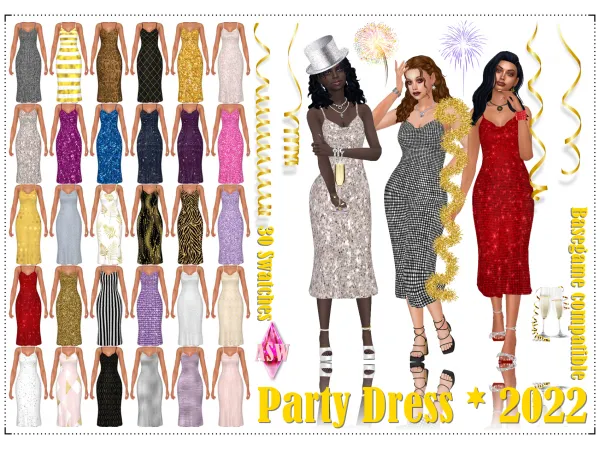 Maxis Match Party Dress 2022 by Annett's Sims 4 Welt ASW - The Sims 4 Custom Content
