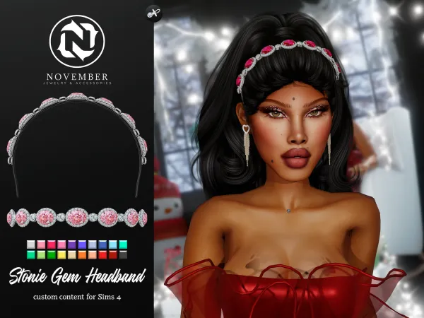 Alpha November Stonie Gem Headband (Adult) - The Sims 4 Custom Content