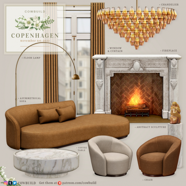 Alpha November 2022 Set (1) Copenhagen by cowbuild - The Sims 4 Custom Content