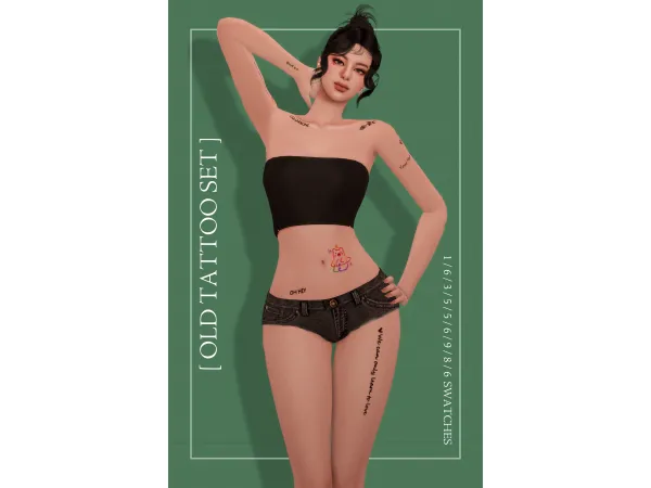 Mix [RIMINGS] OLD TATTOO SET (PUBLIC) by RIMINGS - The Sims 4 Custom Content
