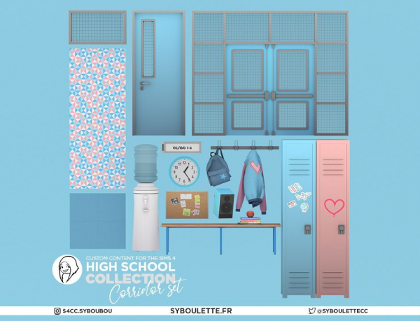 Alpha CORRIDOR HIGHSCHOOL SIMS 4 by simsfinds - The Sims 4 Custom Content