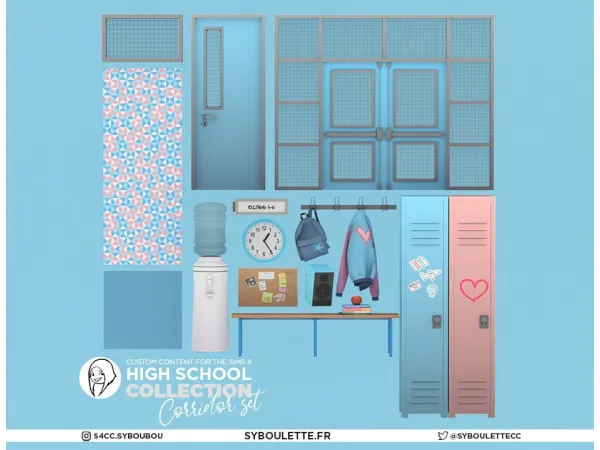 Alpha CORRIDOR HIGHSCHOOL SIMS 4 by syboulette - The Sims 4 Custom Content