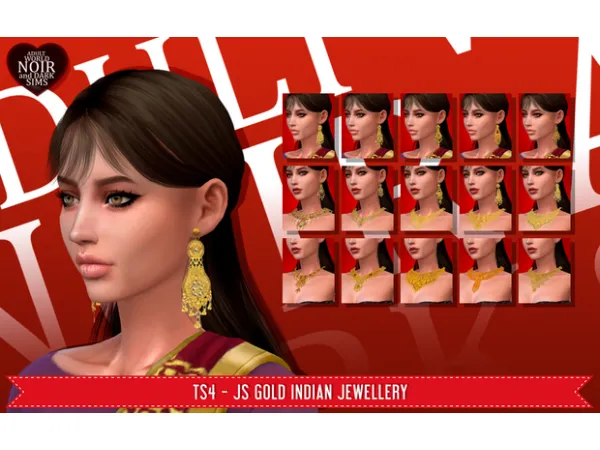 Alpha Gold Indian Jewellery by noiranddark - The Sims 4 Custom Content