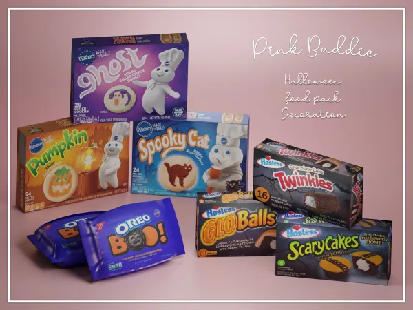 Alpha Halloween food pack by Pink Baddie - The Sims 4 Custom Content