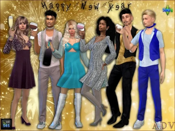 Alpha Party outfits for teens and young adults - The Sims 4 Custom Content