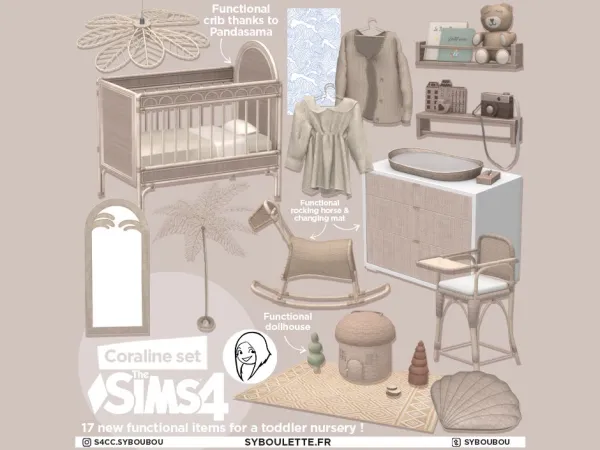 CORALINE NURSERY TODDLER CC SIMS 4 by syboulette updated