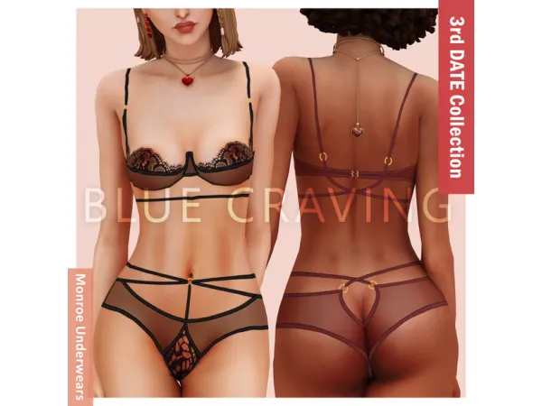 Alpha Blue Craving Monroe Underwears - The Sims 4 Custom Content