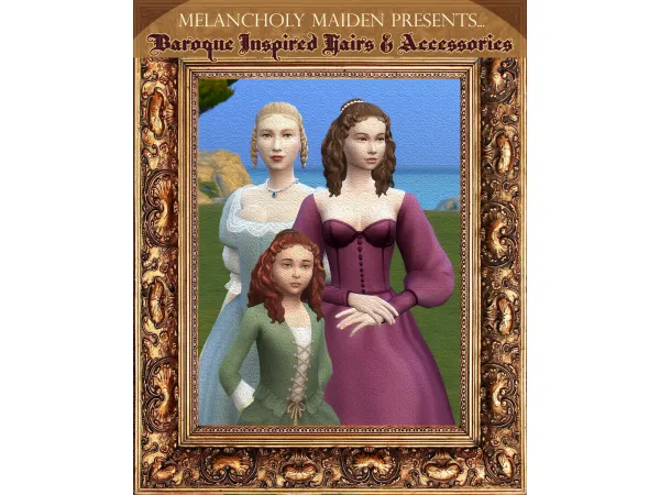 Maxis Match Baroque Hairs Accessories Part 1 by Melancholy Maiden - The Sims 4 Custom Content