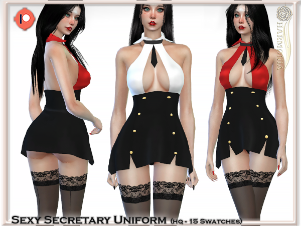 Alpha COSPLAY SEXY SECRETARY UNIFORM OVER THE KNEE LACE SOCKS by simsfinds - The Sims 4 Custom Content