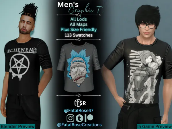 Alpha Men's Graphic T - The Sims 4 Custom Content