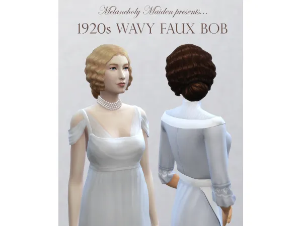 Maxis Match 1920s Faux Bob by Melancholy Maiden - The Sims 4 Custom Content