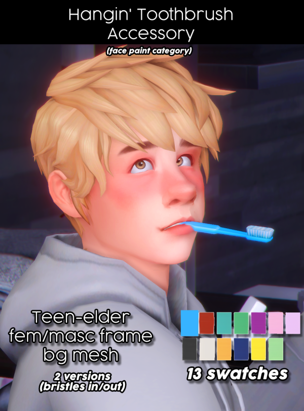 Maxis Match Hangin Toothbrush (accessory) by simsfinds - The Sims 4 Custom Content