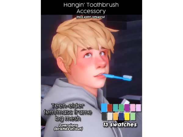 Maxis Match Hangin Toothbrush (accessory) by CreamLatteDream - The Sims 4 Custom Content