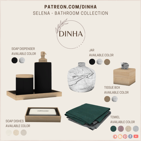 Alpha Selena Bathroom Collection by dinhagamer - The Sims 4 Custom Content