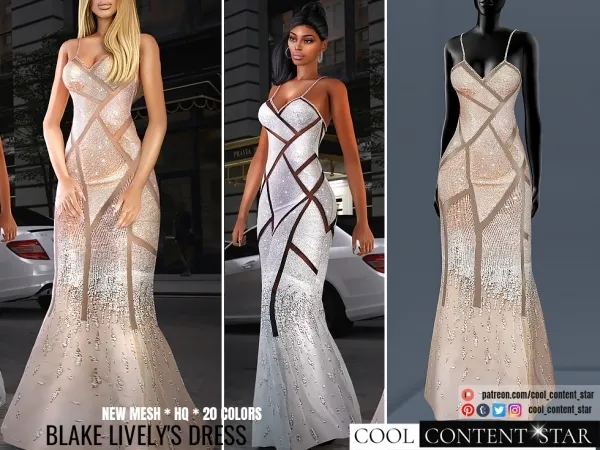 Alpha Blake Lively'S Dress from Cannes Film Festival cool_content_star - The Sims 4 Custom Content