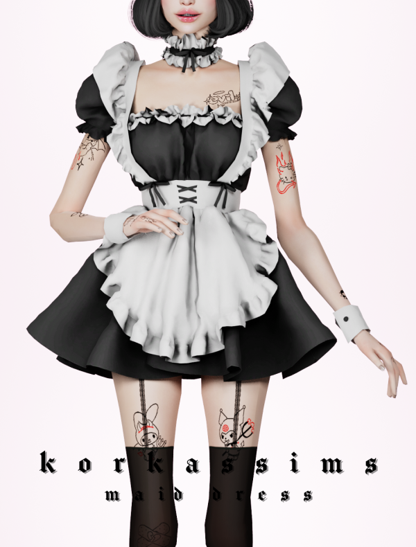 Alpha MAID DRESS HALLOWEEN GIFT by simsfinds - The Sims 4 Custom Content