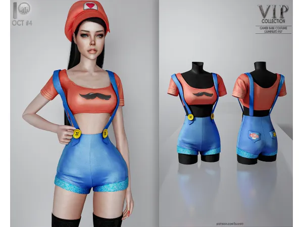 Alpha HALLOWEEN GAMER BABE COSTUME P 57 tr by busra - The Sims 4 Custom Content