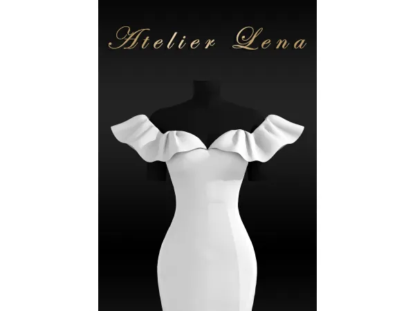 Alpha [Atelier Lena] Heart top Slim Dress Set - The Sims 4 Custom Content
