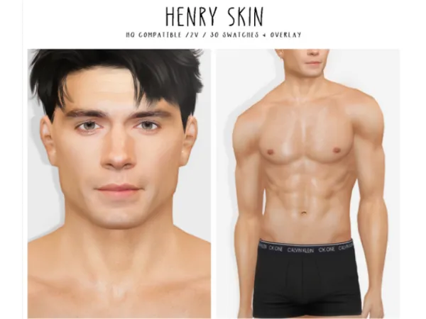 Alpha Henry Skin Sim Male Body Preset N5 Contact Lenses by thisisthem - The Sims 4 Custom Content