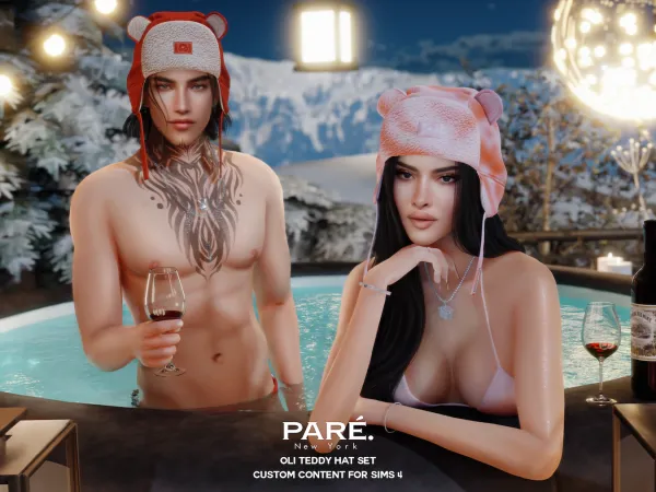 Alpha Pare Oli Teddy Hat Set - The Sims 4 Custom Content