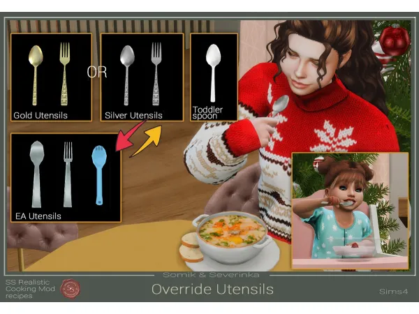 Mix Override EA Utensils by Somik and Severinka - The Sims 4 Custom Content