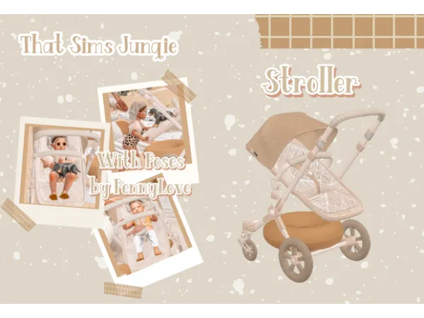 Alpha Stroller (collab with PennyLovePoses) by simsfinds - The Sims 4 Custom Content