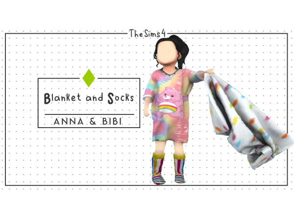 Alpha Acc Toddler Blanket and Colorful Socks [AnnaBibi] by Anna Bibi - The Sims 4 Custom Content