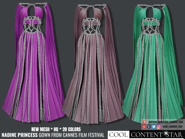 Alpha Nadine Princess Gown from Cannes Film Festival cool_content_star - The Sims 4 Custom Content