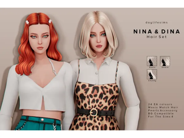 Maxis Match NINA DINA SET by Daylife Sims - The Sims 4 Custom Content