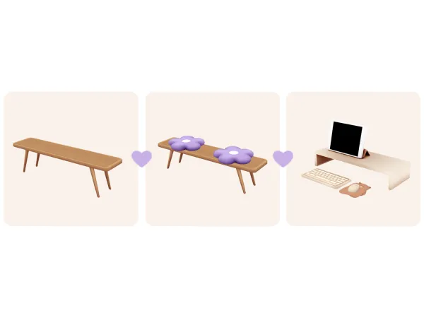 Mix Standalone Benches PC Without Clutter by Aira - The Sims 4 Custom Content