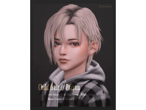 Maxis Match Poison Hair [Child Conversion] by Simomo - The Sims 4 Custom Content