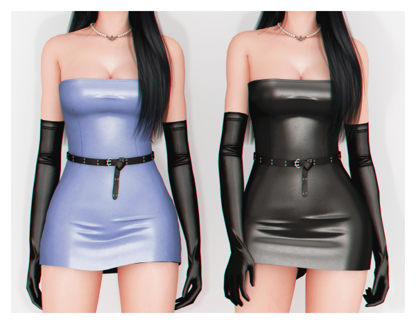 Alpha Valeri Dress (Belt and Gloves acc) by plbsims - The Sims 4 Custom Content