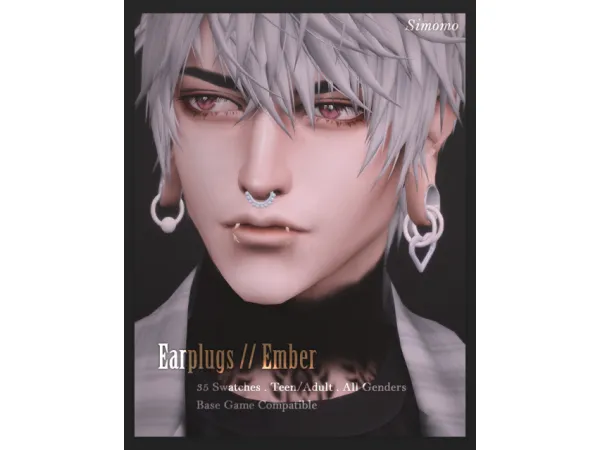 Maxis Match Ember Earplugs by Simomo - The Sims 4 Custom Content