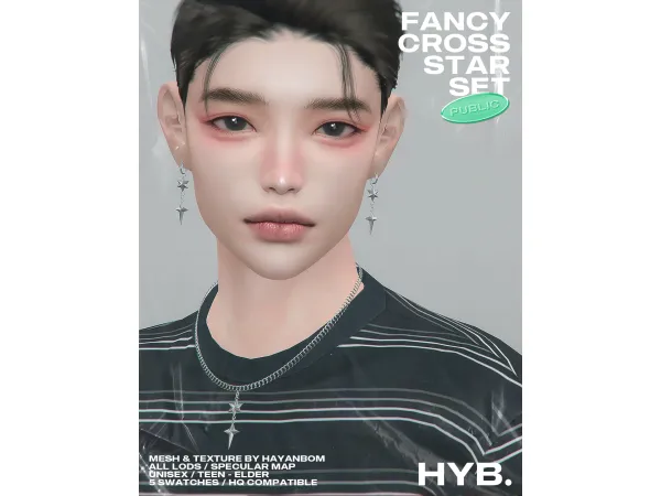 Alpha [HYB] FANCY CROSS STAR SET by HAYANBOM - The Sims 4 Custom Content