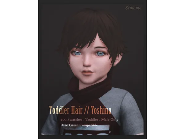 Maxis Match Yoshino Hair [Toddler Conversion] by Simomo - The Sims 4 Custom Content