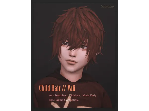 Maxis Match Vali Hair [Child Conversion] by Simomo - The Sims 4 Custom Content