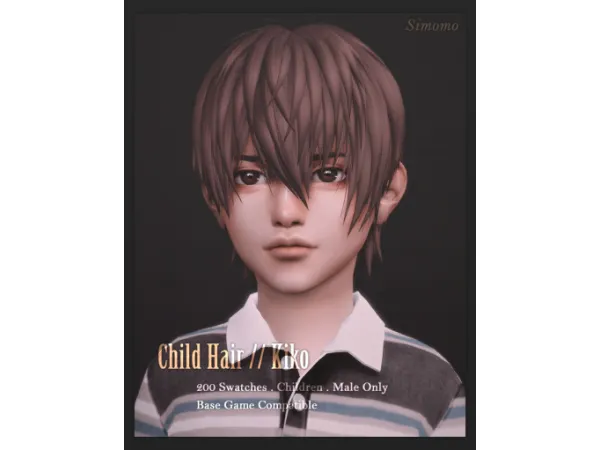 Maxis Match Kiko Hair [Child Conversion] by Simomo - The Sims 4 Custom Content