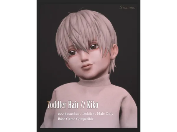 Maxis Match Kiko Hair [Toddler Conversion] by simomo - The Sims 4 Custom Content