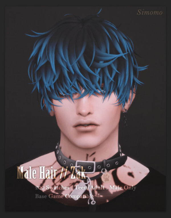 Maxis Match Zak Hair by simsfinds - The Sims 4 Custom Content