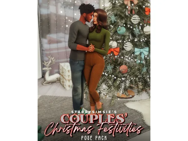 Mix Couples' Christmas Festivities Pose Pack by StarrySimsie - The Sims 4 Custom Content