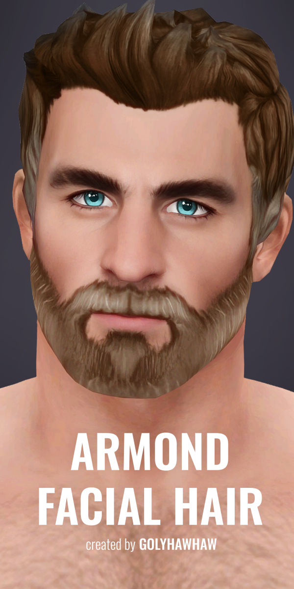 Maxis Match ARMOND FACIAL HAIR by simsfinds - The Sims 4 Custom Content