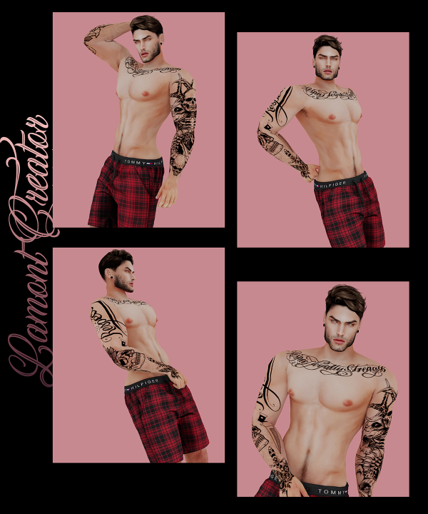 Mix Tattoo Male 4 by lamontcreatorr - The Sims 4 Custom Content