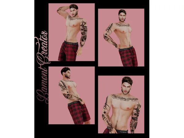 Mix Tattoo Male 4 - The Sims 4 Custom Content