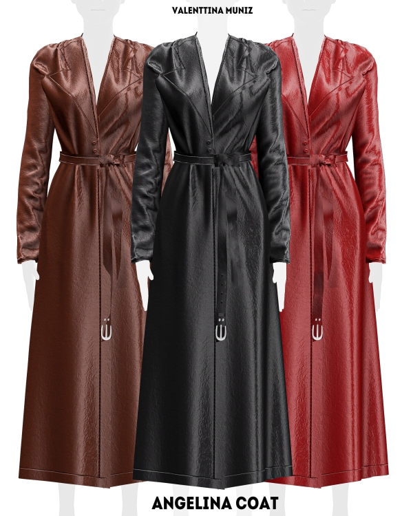Alpha Angelina Coat by valentinamuniz - The Sims 4 Custom Content