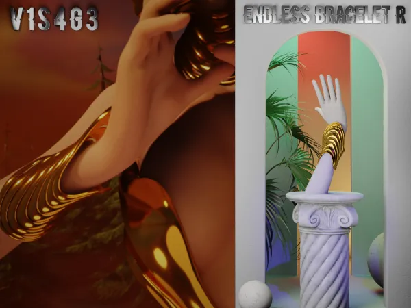 Alpha DYER X VISAGE Endless Bracelets R - The Sims 4 Custom Content
