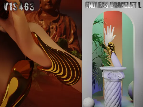 Alpha DYER X VISAGE Endless Bracelets L - The Sims 4 Custom Content