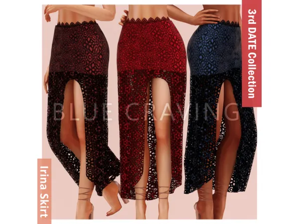 Alpha Blue Craving Irina Skirt - The Sims 4 Custom Content