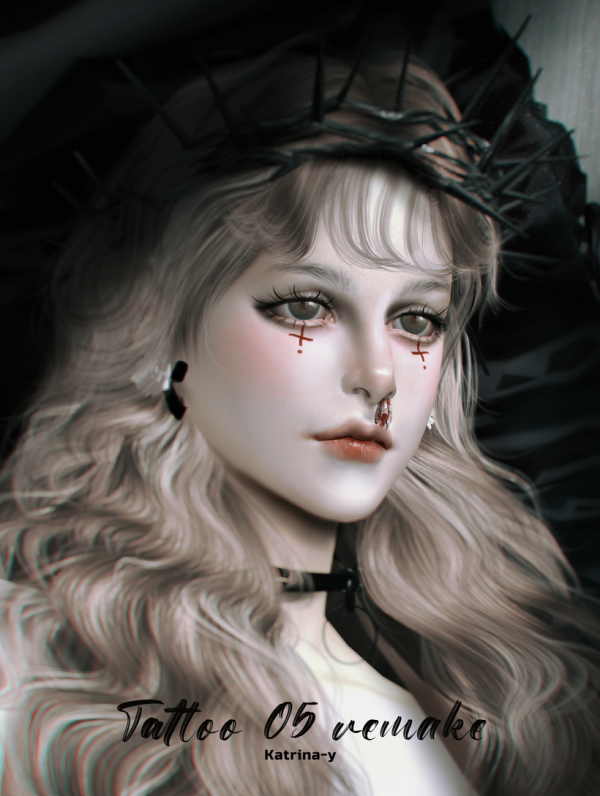 Mix Tattoo 05 remake y by katrina-y - The Sims 4 Custom Content