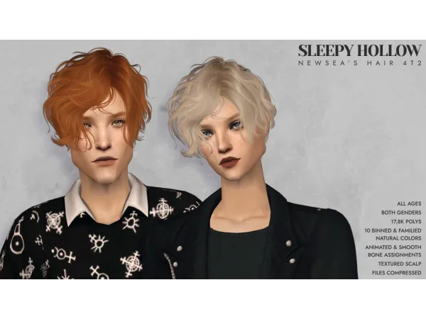 NewSeas J287 SleepyHollow hair 4t2 - The Sims 2 Custom Content